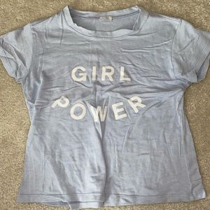 Brandy Melville Girl Power Baby Blue Ali Top